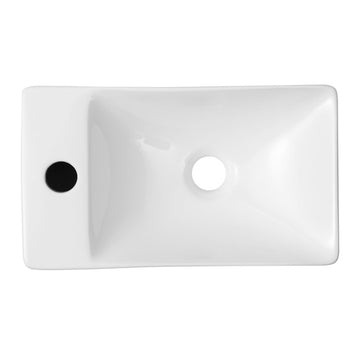 Felix 15 in. W x 8 in. D Modern Wall Mounted Rectangular Ceramic Mini Sink